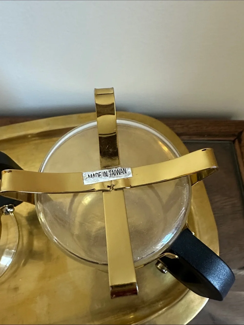 Vintage MCM Coffee Set with Brass Tray